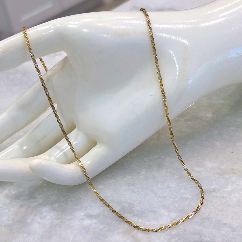 BiColor Sterling Silver and 14K YG Sterling Silver Sparkle Chain Necklace